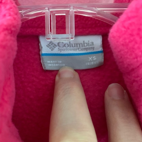 COLUMBIA Girls Hot Pink Zip Fleece Jacket Size XS (6/6X) Full Zip up - Picture 5 of 12